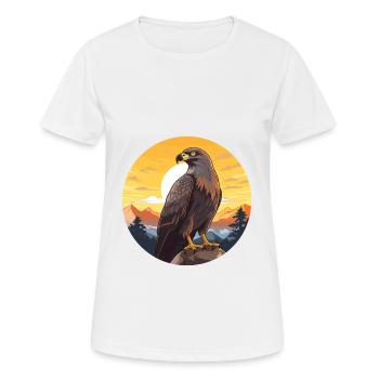 Buzzard Colorful Watercolor Cartoon Kawaii Animal - Women's Breathable T-Shirt - white - Front - AI Model Female 172 dark (172cm)