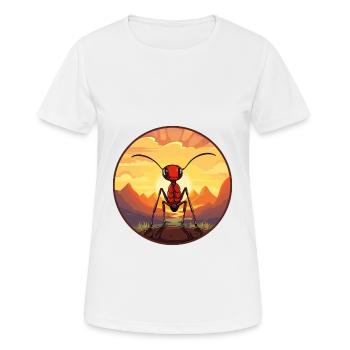 Ant Colorful Watercolor Cartoon Kawaii Animal - Women's Breathable T-Shirt - white - Front - AI Model Female 172 dark (172cm)