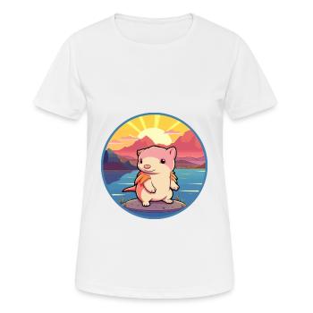 Axolotl Aquarelle Colorée Dessin Animé Kawaii Animal - T-shirt respirant Femme - blanc - Devant - AI Model Female 172 dark (172cm)