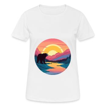 Bear Colorful Watercolor Cartoon Kawaii Animal - Women's Breathable T-Shirt - white - Front - AI Model Female 172 dark (172cm)
