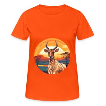 Bongo Buntes Aquarell Cartoon Kawaii Tier - Frauen T-Shirt atmungsaktiv - Neonorange - Vorne - AI Model Female 172 dark (172cm)