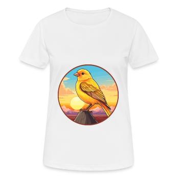 Canari oiseau coloré aquarelle dessin animé kawaii animal de compagnie - T-shirt respirant Femme - blanc - Devant - AI Model Female 172 dark (172cm)