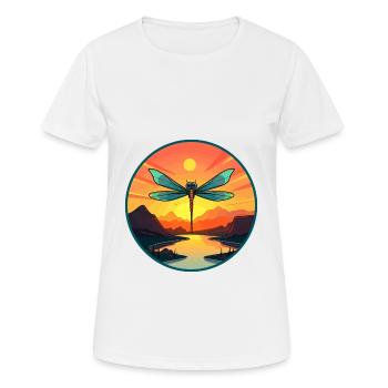 Dragonfly Colorful Watercolor Cartoon Kawaii Pet - Women's Breathable T-Shirt - white - Front - AI Model Female 172 dark (172cm)