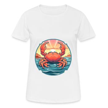 Crab Colorful Watercolor Cartoon Kawaii Animal - Women's Breathable T-Shirt - white - Front - AI Model Female 172 dark (172cm)