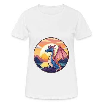 Drache Buntes Aquarell Cartoon Kawaii Tier - Frauen T-Shirt atmungsaktiv - Weiß - Vorne - AI Model Female 172 dark (172cm)