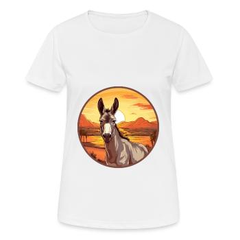 Esel buntes Aquarell Cartoon Kawaii Tier - Frauen T-Shirt atmungsaktiv - Weiß - Vorne - AI Model Female 172 dark (172cm)