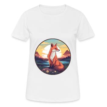 Gelehrter Fuchs Buntes Aquarell Cartoon Kawaii Haustier - Frauen T-Shirt atmungsaktiv - Weiß - Vorne - AI Model Female 172 dark (172cm)