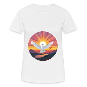Taube buntes Aquarell Cartoon Kawaii Tier - Frauen T-Shirt atmungsaktiv - Weiß - Vorne - AI Model Female 172 dark (172cm)