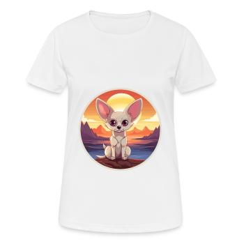 Fennec Fuchs Buntes Aquarell Cartoon Kawaii Haustier - Frauen T-Shirt atmungsaktiv - Weiß - Vorne - AI Model Female 172 dark (172cm)