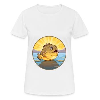 Flounder Fish Colorful Watercolor Cartoon Kawaii - Women's Breathable T-Shirt - white - Front - AI Model Female 172 dark (172cm)
