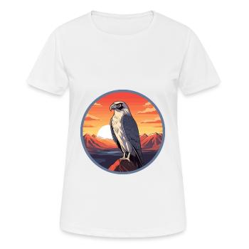 Falcon Colorful Watercolor Cartoon Kawaii Animal - Women's Breathable T-Shirt - white - Front - AI Model Female 172 dark (172cm)