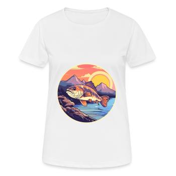 Fish Colorful Watercolor Cartoon Kawaii Animal - Women's Breathable T-Shirt - white - Front - AI Model Female 172 dark (172cm)