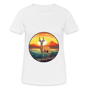 Impala Buntes Aquarell Cartoon Kawaii Tier - Frauen T-Shirt atmungsaktiv - Weiß - Vorne - AI Model Female 172 dark (172cm)
