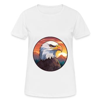 Eagle Colorful Watercolor Cartoon Kawaii Animal - Women's Breathable T-Shirt - white - Front - AI Model Female 172 dark (172cm)