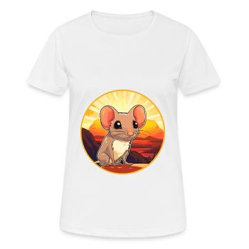Elephant Shrew Colorful Watercolor Cartoon Kawaii - Women's Breathable T-Shirt - white - Front - AI Model Female 172 dark (172cm)