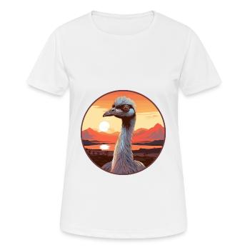 Emu Colorful Watercolor Cartoon Kawaii Animal - Women's Breathable T-Shirt - white - Front - AI Model Female 172 dark (172cm)