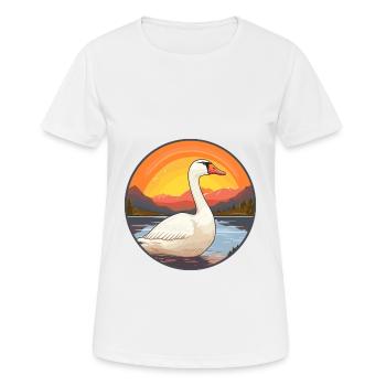 Oie Aquarelle Colorée Dessin Animé Kawaii Animal - T-shirt respirant Femme - blanc - Devant - AI Model Female 172 dark (172cm)