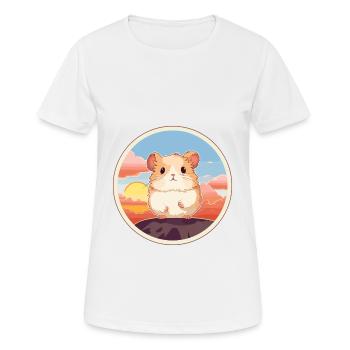 Hamster Buntes Aquarell Cartoon Kawaii Tier - Frauen T-Shirt atmungsaktiv - Weiß - Vorne - AI Model Female 172 dark (172cm)
