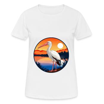 Ibis Colorful Watercolor Cartoon Kawaii Animal - Women's Breathable T-Shirt - white - Front - AI Model Female 172 dark (172cm)