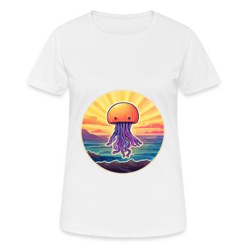 Méduse Aquarelle Colorée Dessin Animé Kawaii Pet - T-shirt respirant Femme - blanc - Devant - AI Model Female 172 dark (172cm)