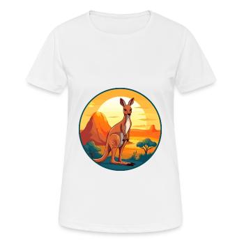 Kangaroo Colorful Watercolor Cartoon Kawaii Animal - Women's Breathable T-Shirt - white - Front - AI Model Female 172 dark (172cm)