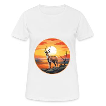 Impala Buntes Aquarell Cartoon Kawaii Tier - Frauen T-Shirt atmungsaktiv - Weiß - Vorne - AI Model Female 172 dark (172cm)