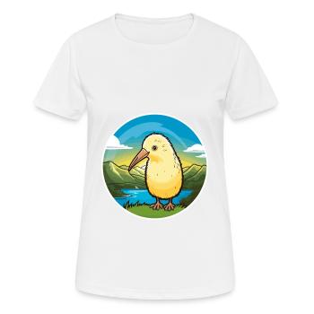 Kiwi Vogel Buntes Aquarell Cartoon Kawaii Haustier - Frauen T-Shirt atmungsaktiv - Weiß - Vorne - AI Model Female 172 dark (172cm)