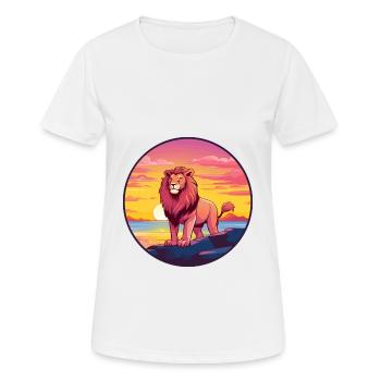 Lion Colorful Watercolor Cartoon Kawaii Animal - Women's Breathable T-Shirt - white - Front - AI Model Female 172 dark (172cm)