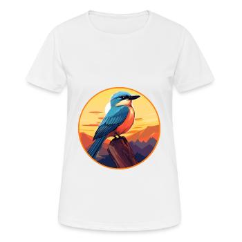 Jay Bird Colorful Watercolor Cartoon Kawaii Animal - Women's Breathable T-Shirt - white - Front - AI Model Female 172 dark (172cm)