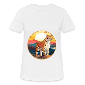 Jaguar Buntes Aquarell Cartoon Kawaii Tier - Frauen T-Shirt atmungsaktiv - Weiß - Vorne - AI Model Female 172 dark (172cm)