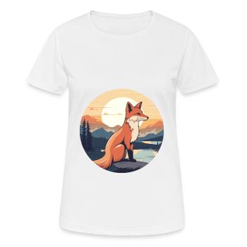 Fuchs Buntes Aquarell Cartoon Kawaii Tier - Frauen T-Shirt atmungsaktiv - Weiß - Vorne - AI Model Female 172 dark (172cm)