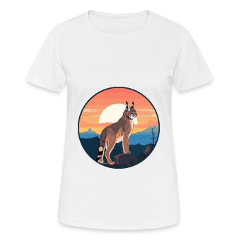 Luchs Buntes Aquarell Cartoon Kawaii Tier - Frauen T-Shirt atmungsaktiv - Weiß - Vorne - AI Model Female 172 dark (172cm)