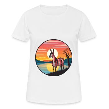 Okapi Colorful Watercolor Cartoon Kawaii Animal - Women's Breathable T-Shirt - white - Front - AI Model Female 172 dark (172cm)