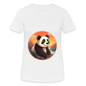 Panda Colorful Watercolor Cartoon Kawaii Animal - Women's Breathable T-Shirt - white - Front - AI Model Female 172 dark (172cm)
