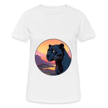 Panthère Aquarelle Colorée Dessin Animé Kawaii Animal - T-shirt respirant Femme - blanc - Devant - AI Model Female 172 dark (172cm)