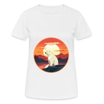 Polar Bear Colorful Watercolor Cartoon Kawaii Pet - Women's Breathable T-Shirt - white - Front - AI Model Female 172 dark (172cm)