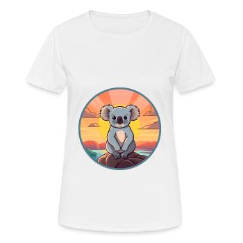Koala Colorful Watercolor Cartoon Kawaii Animal - Women's Breathable T-Shirt - white - Front - AI Model Female 172 dark (172cm)