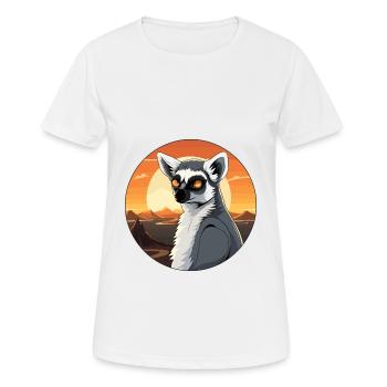 Lemur Colorful Watercolor Cartoon Kawaii Animal - Women's Breathable T-Shirt - white - Front - AI Model Female 172 dark (172cm)