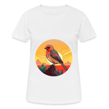 Finch Buntes Aquarell Cartoon Kawaii Tier - Frauen T-Shirt atmungsaktiv - Weiß - Vorne - AI Model Female 172 dark (172cm)