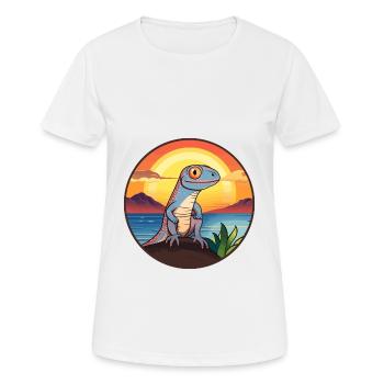 Lizard Colorful Watercolor Cartoon Kawaii Animal - Women's Breathable T-Shirt - white - Front - AI Model Female 172 dark (172cm)
