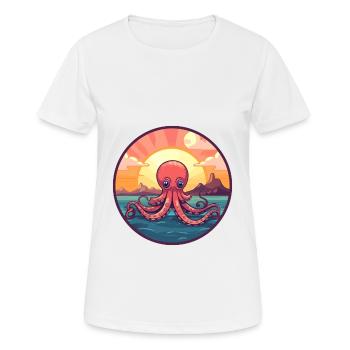 Oktopus Buntes Aquarell Cartoon Kawaii Tier - Frauen T-Shirt atmungsaktiv - Weiß - Vorne - AI Model Female 172 dark (172cm)