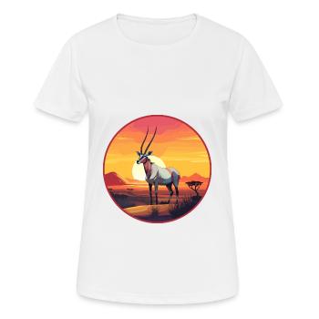 Oryx Aquarelle Colorée Dessin Animé Kawaii Animal - T-shirt respirant Femme - blanc - Devant - AI Model Female 172 dark (172cm)