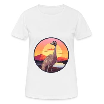 Strauß buntes Aquarell Cartoon Kawaii Tier - Frauen T-Shirt atmungsaktiv - Weiß - Vorne - AI Model Female 172 dark (172cm)
