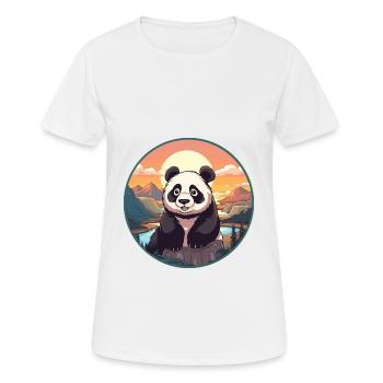 Panda Buntes Aquarell Cartoon Kawaii Tier - Frauen T-Shirt atmungsaktiv - Weiß - Vorne - AI Model Female 172 dark (172cm)