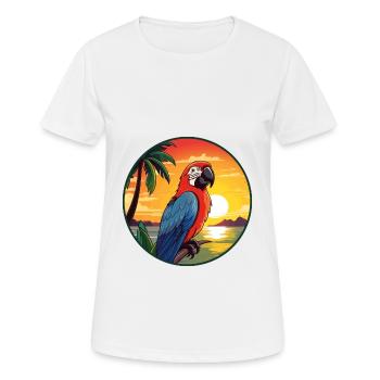 Parrot Colorful Watercolor Cartoon Kawaii Animal - Women's Breathable T-Shirt - white - Front - AI Model Female 172 dark (172cm)