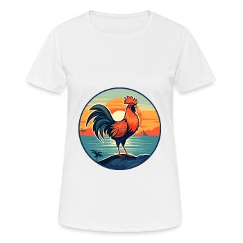 Hahn Buntes Aquarell Cartoon Kawaii Tier - Frauen T-Shirt atmungsaktiv - Weiß - Vorne - AI Model Female 172 dark (172cm)