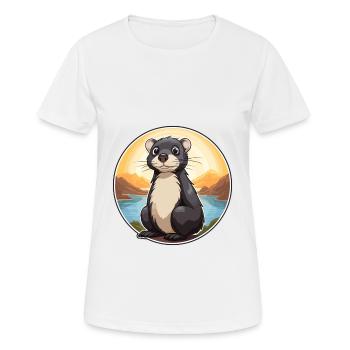 Skunk Aquarelle Colorée Dessin Animé Kawaii Animal - T-shirt respirant Femme - blanc - Devant - AI Model Female 172 dark (172cm)