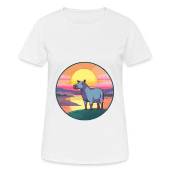 Tapir Colorful Watercolor Cartoon Kawaii Animal - Women's Breathable T-Shirt - white - Front - AI Model Female 172 dark (172cm)