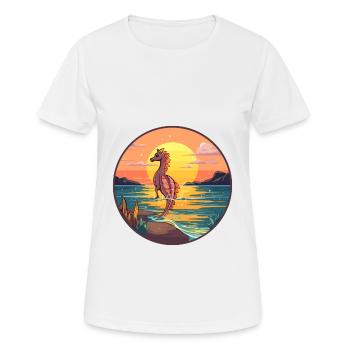Seepferdchen buntes Aquarell Cartoon Kawaii Tier - Frauen T-Shirt atmungsaktiv - Weiß - Vorne - AI Model Female 172 dark (172cm)