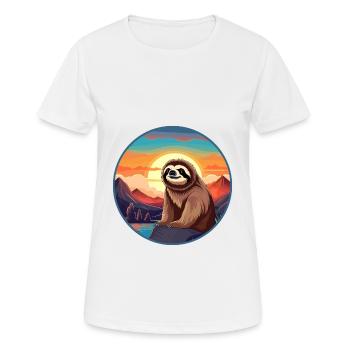 Paresseux coloré aquarelle dessin animé kawaii Animal - T-shirt respirant Femme - blanc - Devant - AI Model Female 172 dark (172cm)